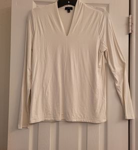 Ladies jersey long sleeve vneck top